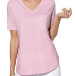 PINK Modal Blend Short Sleeve Pocket T-Shirt Size 10 - 28