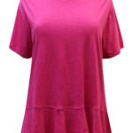PINK Pure Cotton Dipped Hem Top Size 12 - 26