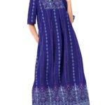PURPLE Sapphire Gem Border Print Long Pocket Lounge Dress Size 16 - 38