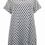 WHITE Pure Cotton Spot Print Short Sleeve Top Size 16 - 28