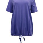 PURPLE Pure Cotton Tie Hem Top Size 12 - 30