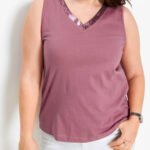 PINK Pure Cotton Sleeveless Sequin Detail Top Size 14 - 32