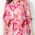 PINK Sweet Coral Floral Breezeway Georgette Blouse Size 20 - 38