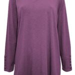 PLUM Pure Cotton Button Cuff Top Size 12 - 18