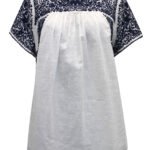 WHITE Pure Cotton Embroidered Short Sleeve Top Size 14-16