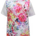 PINK Floral Print Lace Top Size 20 - 26