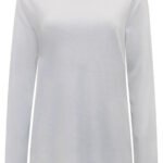 WHITE Pure Cotton Fine Ribbed Long Sleeve Top Size 12 -24