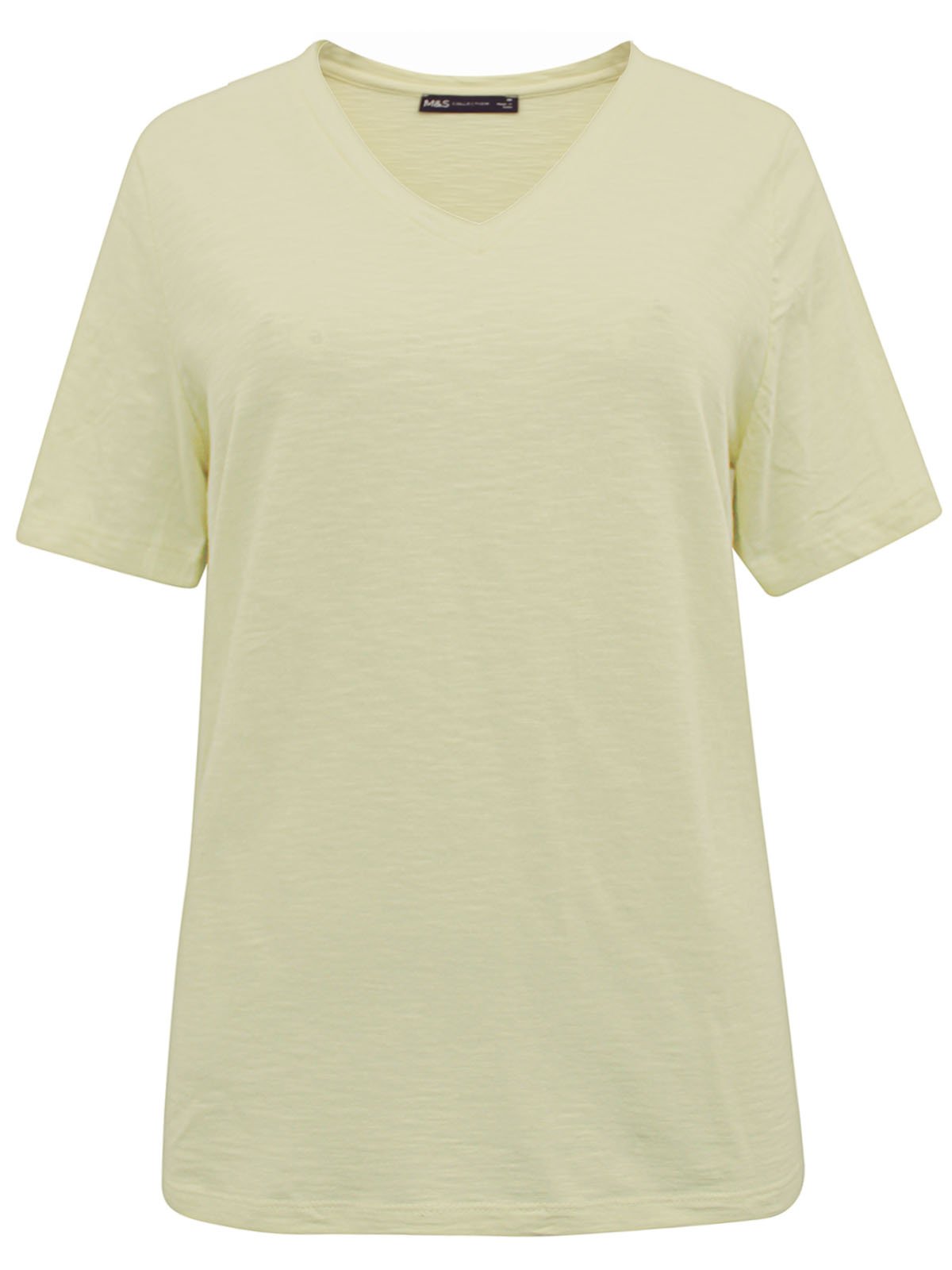 2 YELLOW Pure Cotton V-Neck Straight Fit T-Shirt Size 12 - 24 - Image 1