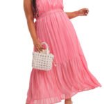 PINK Halterneck Georgette Maxi Dress Size 20 - 30