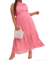 PINK Halterneck Georgette Maxi Dress Size 20 - 30