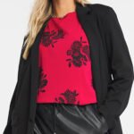 PINK Floral Print Longline Boxy Top Size 10 - 26