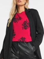 PINK Floral Print Longline Boxy Top Size 10 - 26