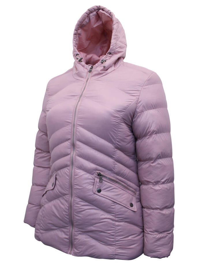 PINK Hooded Zip Front Padded Jacket  Size 12 - 18 - Image 8