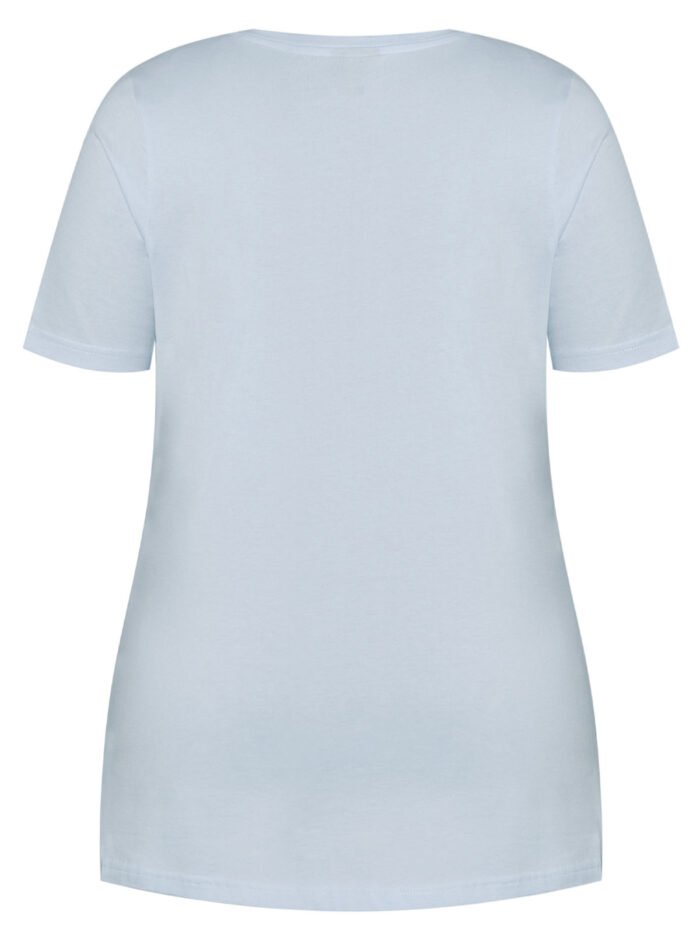 SKY-BLUE Pure Cotton Butterfly Print T-Shirt Size 16 - 32 - Image 3