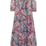 PINK Rhinestone Embellished Floral Print Cold Shoulder Size 14 - 20 Dress Size