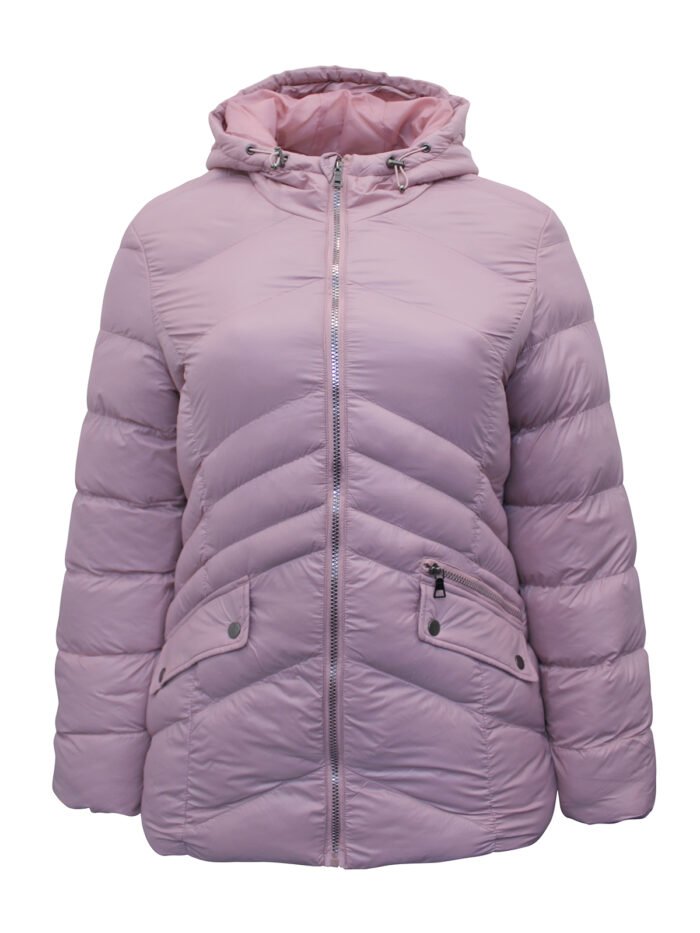 PINK Hooded Zip Front Padded Jacket  Size 12 - 18 - Image 1