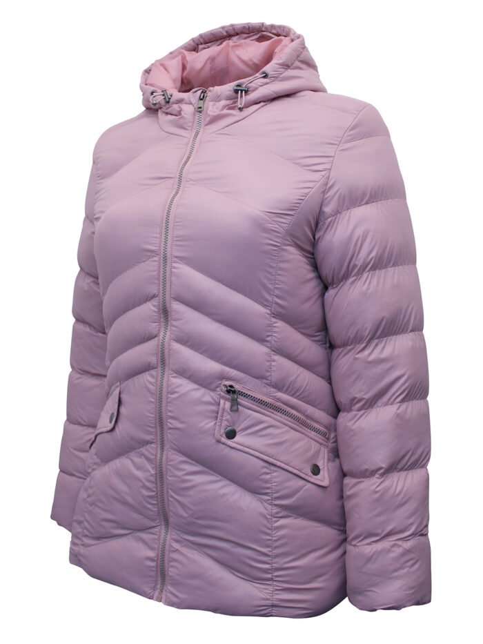 PINK Hooded Zip Front Padded Jacket  Size 12 - 18 - Image 5
