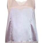 PINK Lace Trim Satin Tank Top Size
