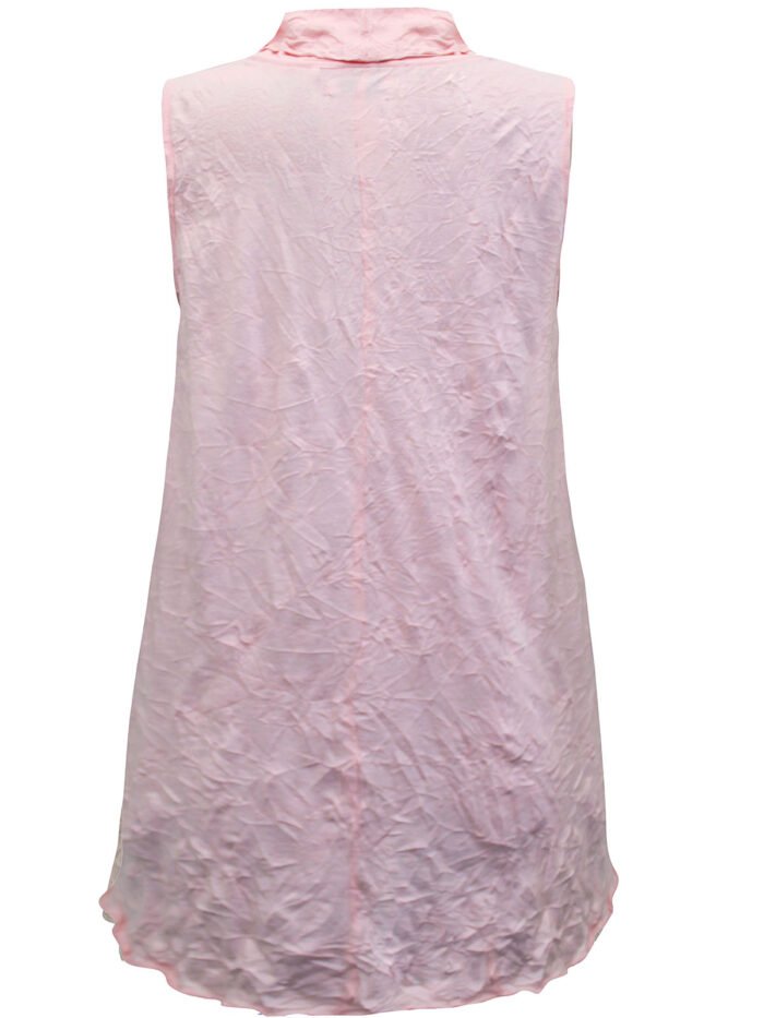 PINK Tie Cowl Neck Crushed Layering Tunic Vest Size 10 - 24 - Image 3
