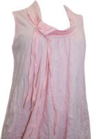 PINK Tie Cowl Neck Crushed Layering Tunic Vest Size 10 - 24 - Image 4