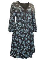Originals BLACK Floral Print Smock Stretch Dress Size 18 - 24