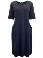 NAVY Half Sleeve Textured Fit & Flare Pocket Dress Size - Image 2
