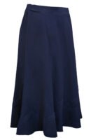 NAVY Linen Blend Pintuck Detail Skirt Size 14 - 32 - Image 2