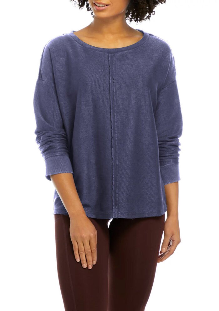 NAVY Pure Cotton Raw Seam Sweatshirt Size 10 - 22 - Image 2