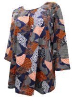 NAVY Pure Cotton Printed Short Sleeve Top Size 16 - 28 - Image 2