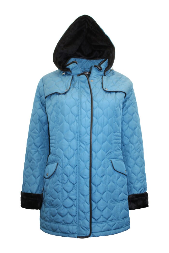 PETROL Hooded Diamond Quilted Coat Size 24 Only** - Image 2