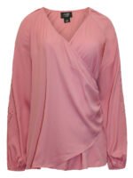 PINK Embroidered Sleeve Woven Wrap Top Size 18 - 32 - Image 2