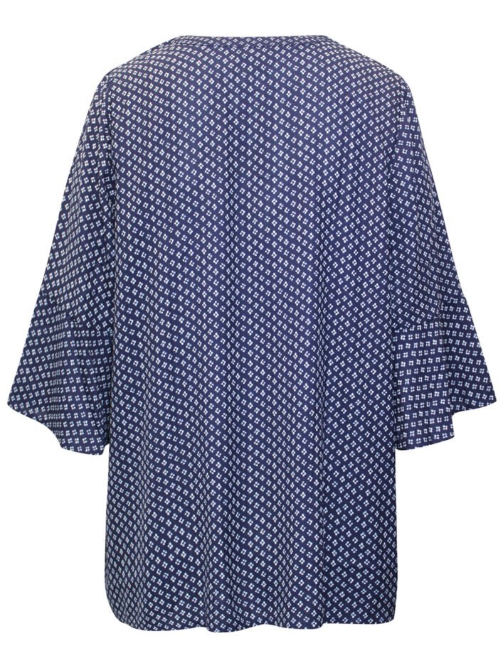 NAVY Geo Print Half Button Pleated Blouse Size 20 - 40 - Image 5