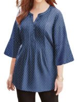 NAVY Geo Print Half Button Pleated Blouse Size 20 - 40 - Image 4
