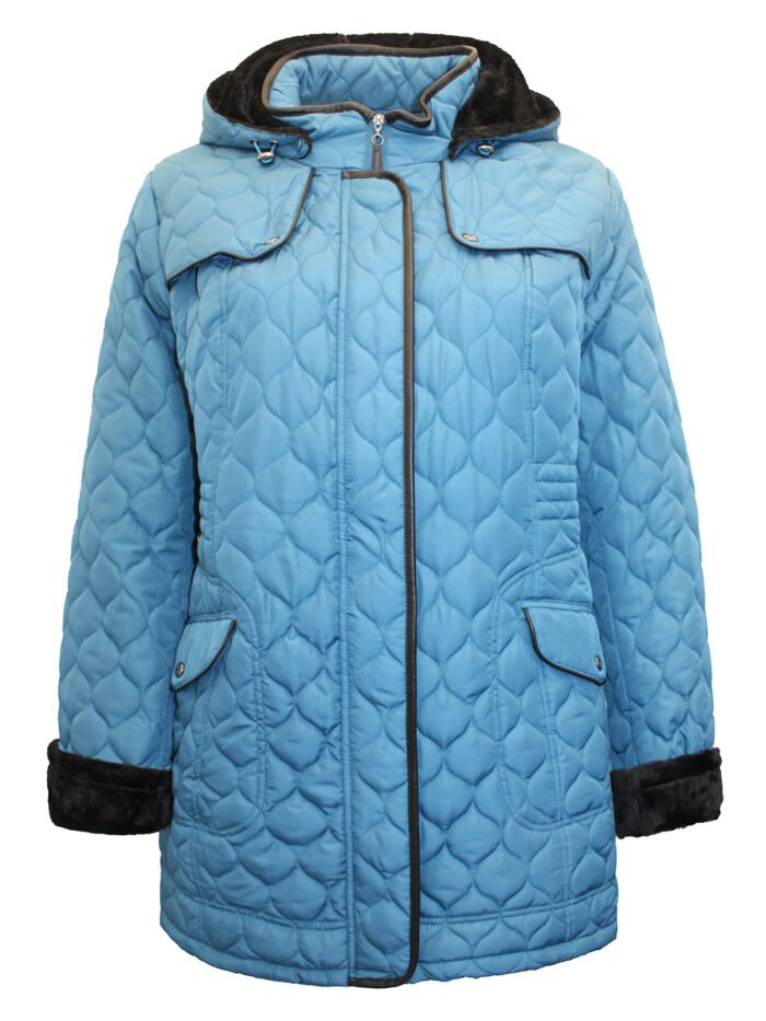 PETROL Hooded Diamond Quilted Coat Size 24 Only** - Image 1