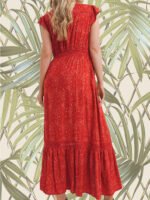 RED Printed BoHo Cham Lace Maxi Dress Size 14 - 32 - Image 7
