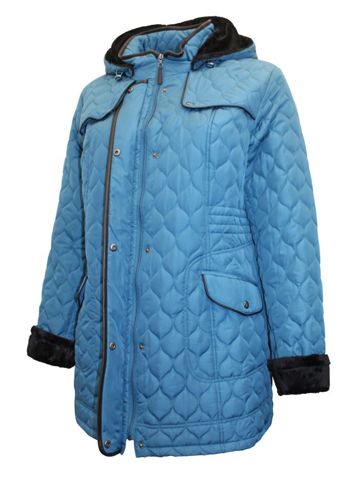 PETROL Hooded Diamond Quilted Coat Size 24 Only** - Image 5