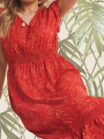 RED Printed BoHo Cham Lace Maxi Dress Size 14 - 32 - Image 6