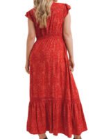 RED Printed BoHo Cham Lace Maxi Dress Size 14 - 32 - Image 4