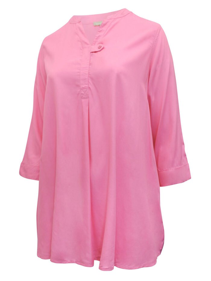 PINK 3/4 Sleeve Tab-Front Tunic Size 16 - 46 - Image 2