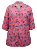 PINK Floral Print 3Q Sleeve Opaque Crepe Timeless Blouse Size 20 - 30 - Image 2