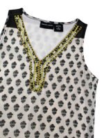 IVORY Sleeveless Border Print Embellished Shift Dress Size 12 - 22 - Image 2
