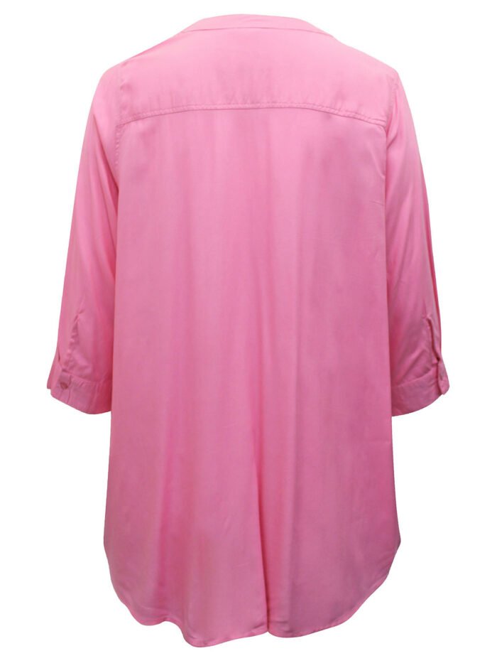 PINK 3/4 Sleeve Tab-Front Tunic Size 16 - 46 - Image 5