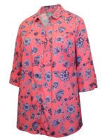 PINK Floral Print 3Q Sleeve Opaque Crepe Timeless Blouse Size 20 - 30 - Image 7