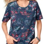 NAVY Pure Cotton Floral Print Short Sleeve Top Size 14 - 28