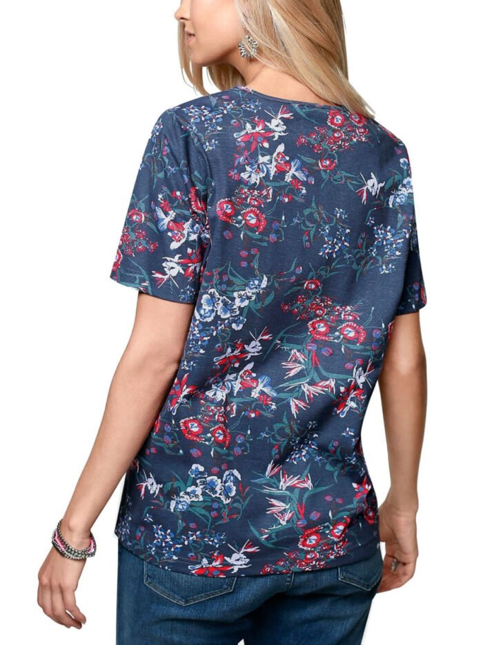 NAVY Pure Cotton Floral Print Short Sleeve Top Size 14 - 28 - Image 5