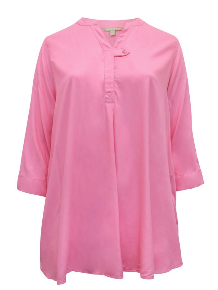 PINK 3/4 Sleeve Tab-Front Tunic Size 16 - 46 - Image 3
