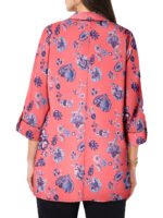 PINK Floral Print 3Q Sleeve Opaque Crepe Timeless Blouse Size 20 - 30 - Image 3