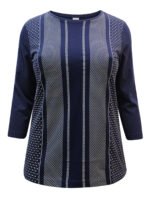 NAVY Pure Cotton Mixed Spot Print 3/4 Sleeve Top Size 16 -26