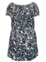 Originals BLACK Abstract Print Bardot Stretch Top Size 18 - 32 - Image 3