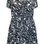 Originals BLACK Abstract Print Bardot Stretch Top Size 18 - 32